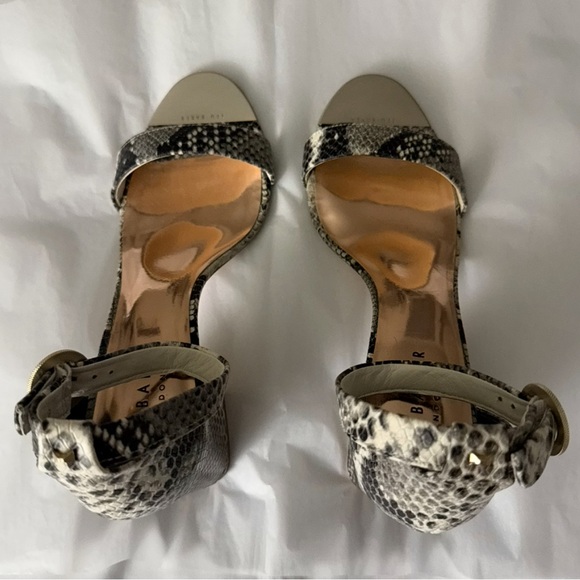Ted Baker London Leather Embossed Snakeskin Block Heel Sandals - Picture 2 of 11